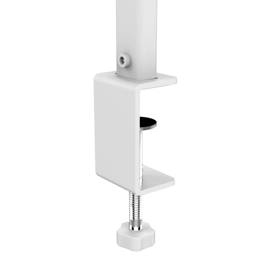 Lampe de bureau LED à pince, éclairage asymétrique STRATA UNILUX - Lampe de bureau LED à pince UNILUX STRATA blanc, pince en acier, détail