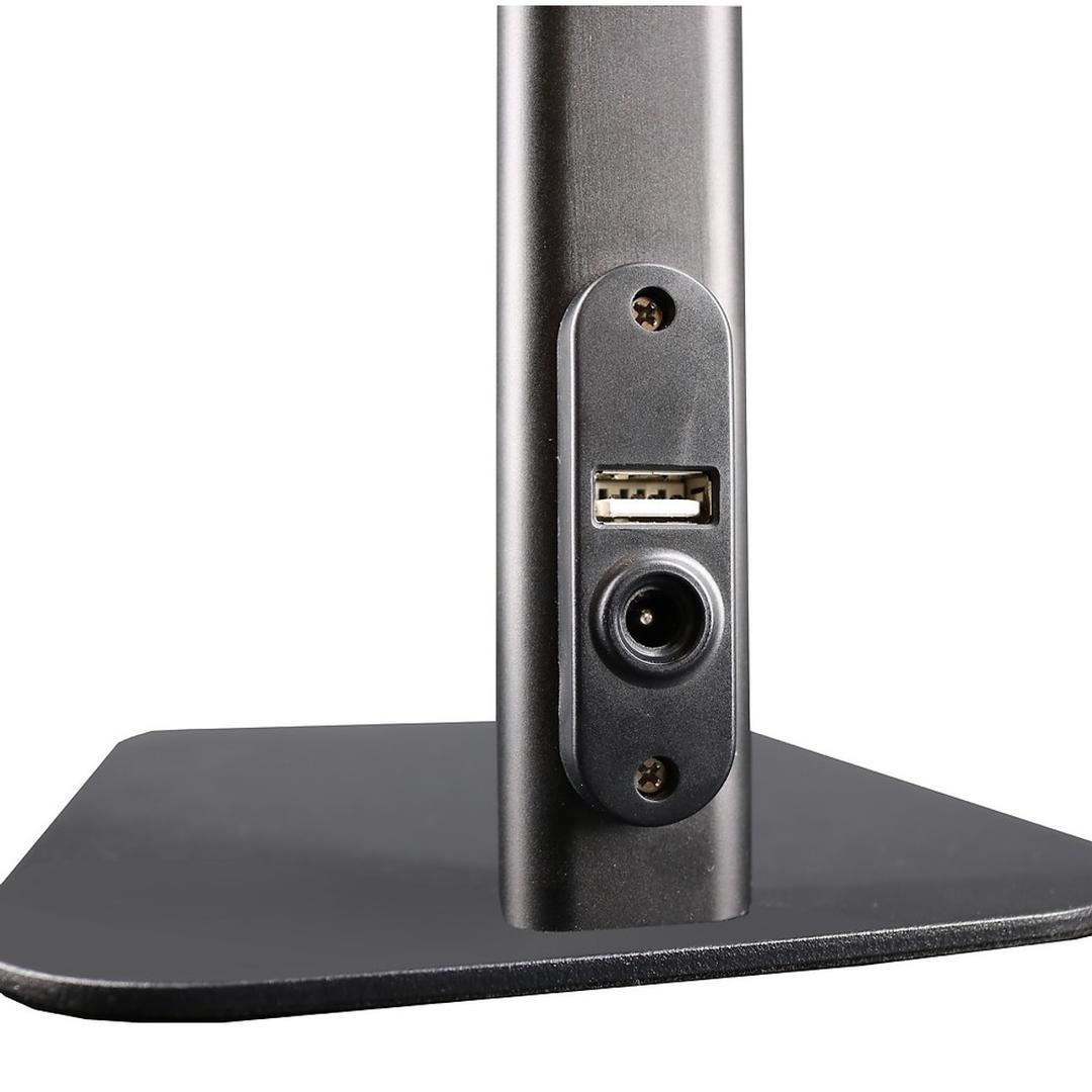 Lampe de bureau LED, télécommande sans fil STRATA BASE UNILUX - Lampe de bureau LED UNILUX STRATA BASE noir, pied et port USB, détail