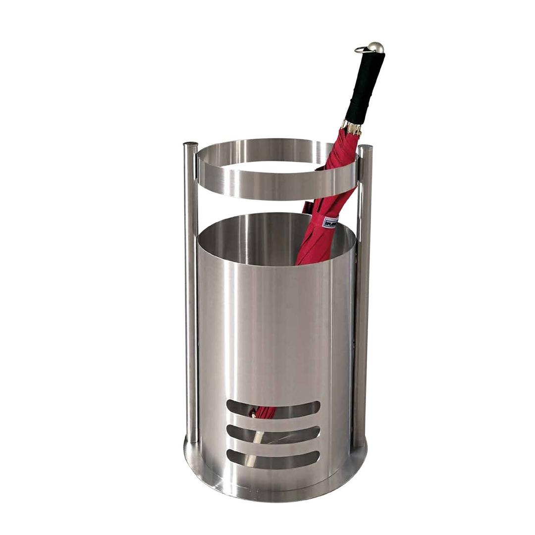 Porte-parapluies en inox, avec égouttoir tec-art KERKMANN - Porte-parapluies en inox kerkmann tec-art, vue d'ensemble, parapluie posé