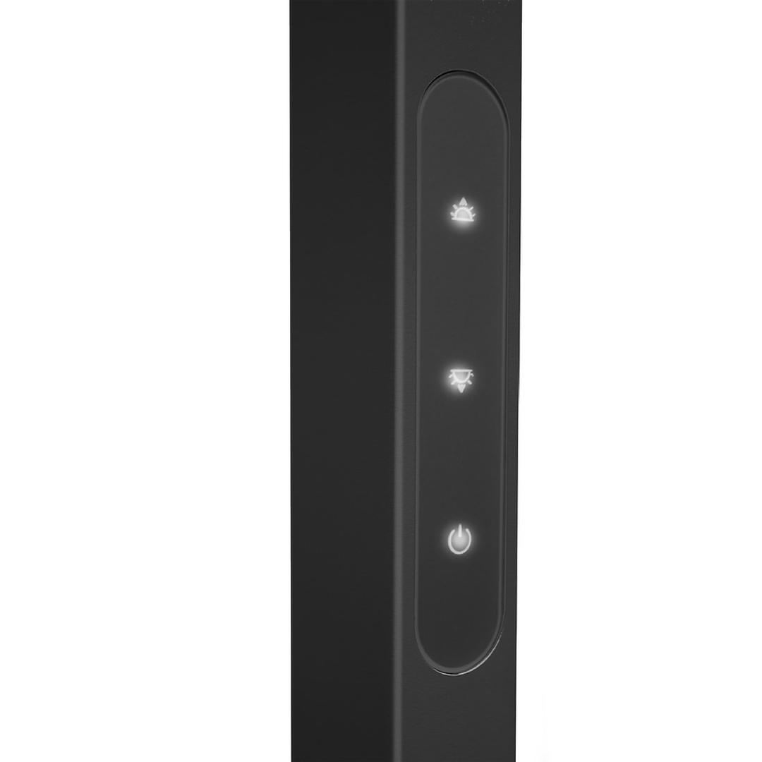 Lampadaire LED, 50 % direct et 50 % indirect VERSUS UNILUX - Lampadaire LED UNILUX VERSUS noir, panneau tactile sur le mât, détail