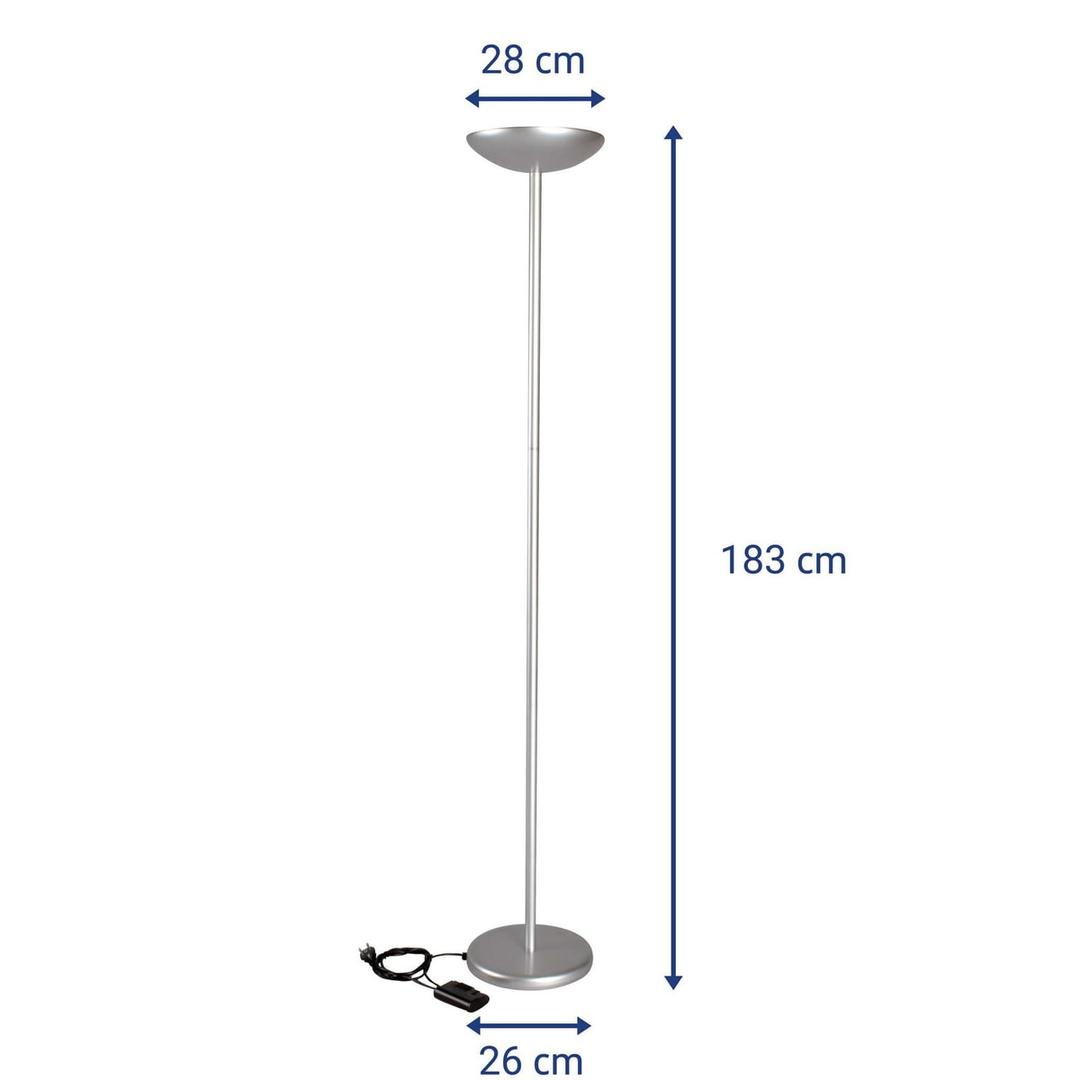 Lampadaire halogène dimmable, éclairage indirect sky argent MAUL - Lampadaire halogène dimmable MAULsky argent, dimensions