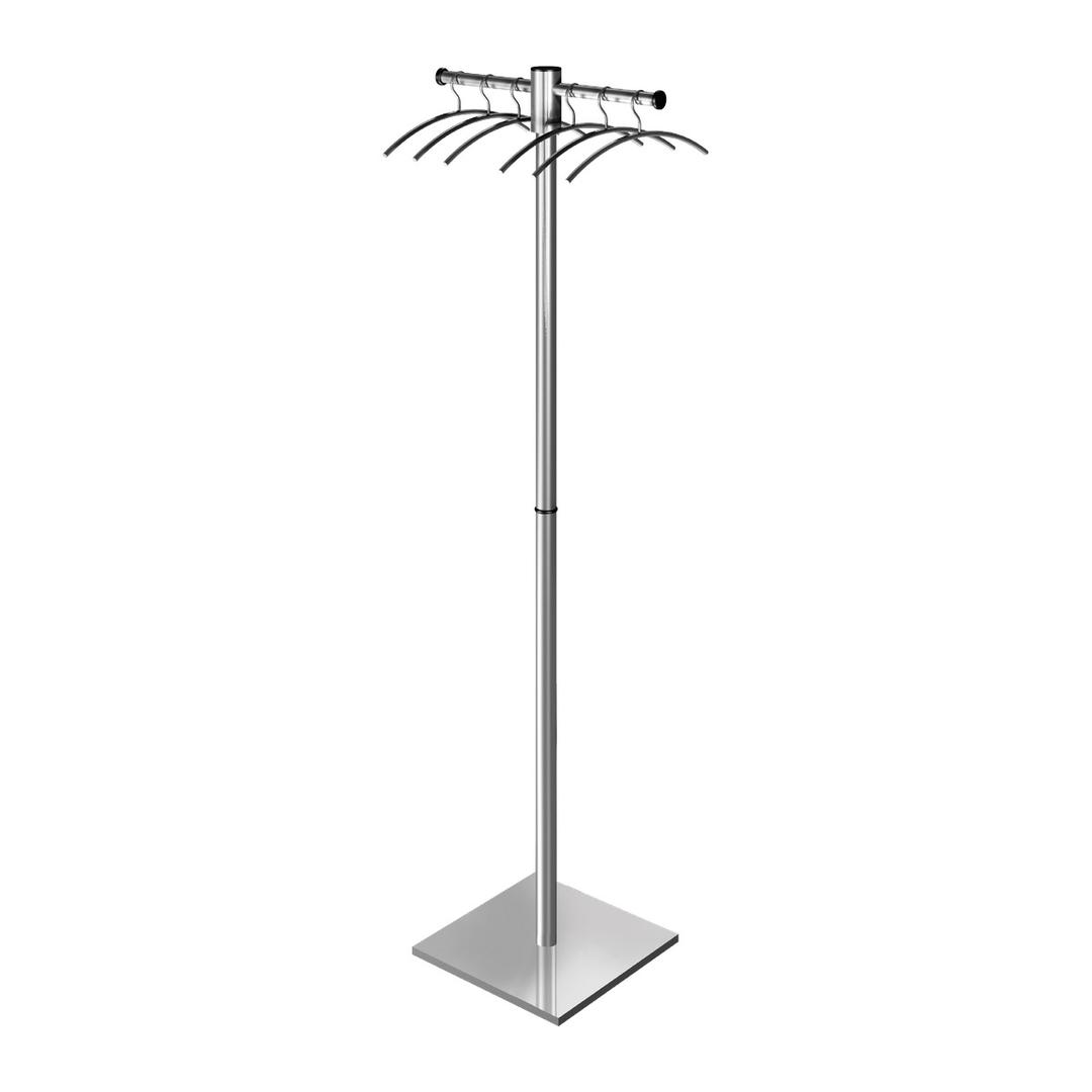 Portemanteau sur pied en inox, 6 cintres fournis G12-E KERKMANN - Portemanteau sur pied en inox kerkmann G12-E, vue d'ensemble