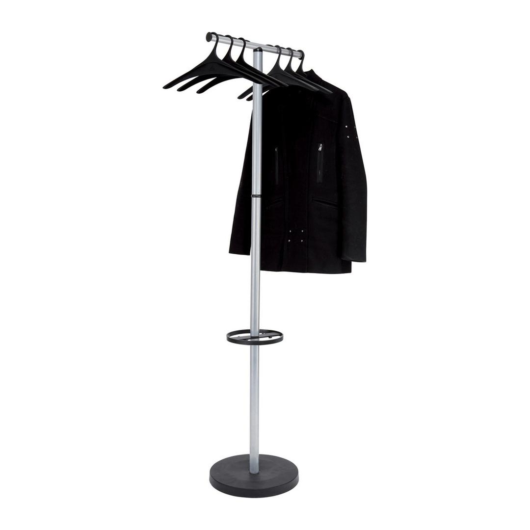 Portemanteau sur pied, 6 cintres fournis WAVE2 ALBA - Portemanteau sur pied ALBA WAVE2, en usage, une veste suspendue