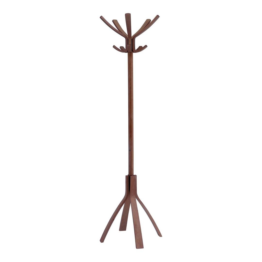 Portemanteau sur pied tout bois, 10 patères CAFE ALBA - Portemanteau sur pied tout bois ALBA CAFE bois foncé, vue d'ensemble