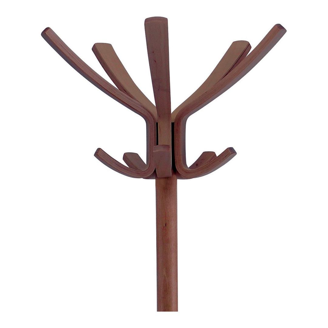 Portemanteau sur pied tout bois, 10 patères CAFE ALBA - Portemanteau sur pied tout bois ALBA CAFE bois foncé, tête rotative, détail