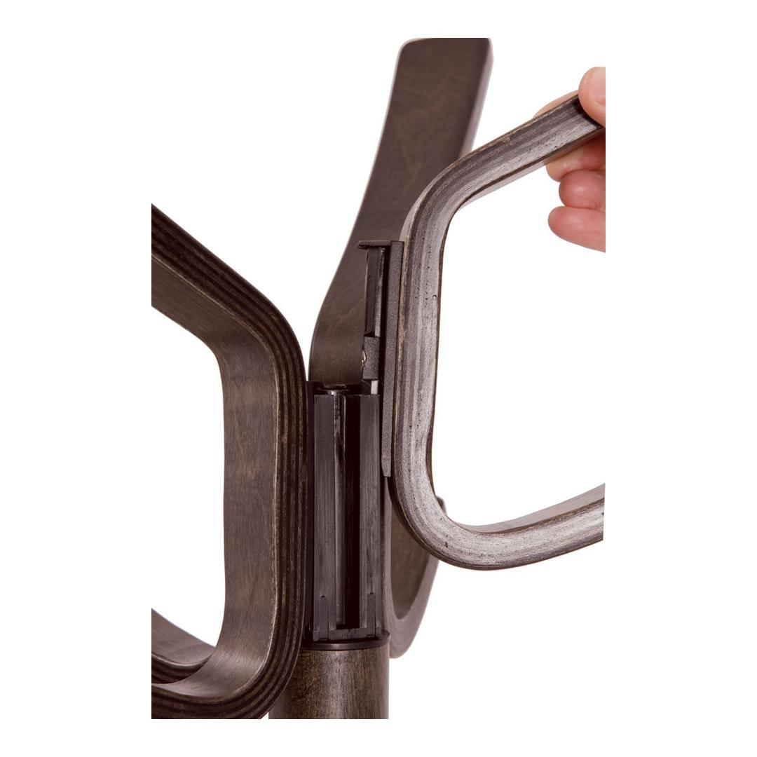 Portemanteau sur pied tout bois, 10 patères CAFE ALBA - Portemanteau sur pied tout bois ALBA CAFE bois foncé, patère à embout large, détail