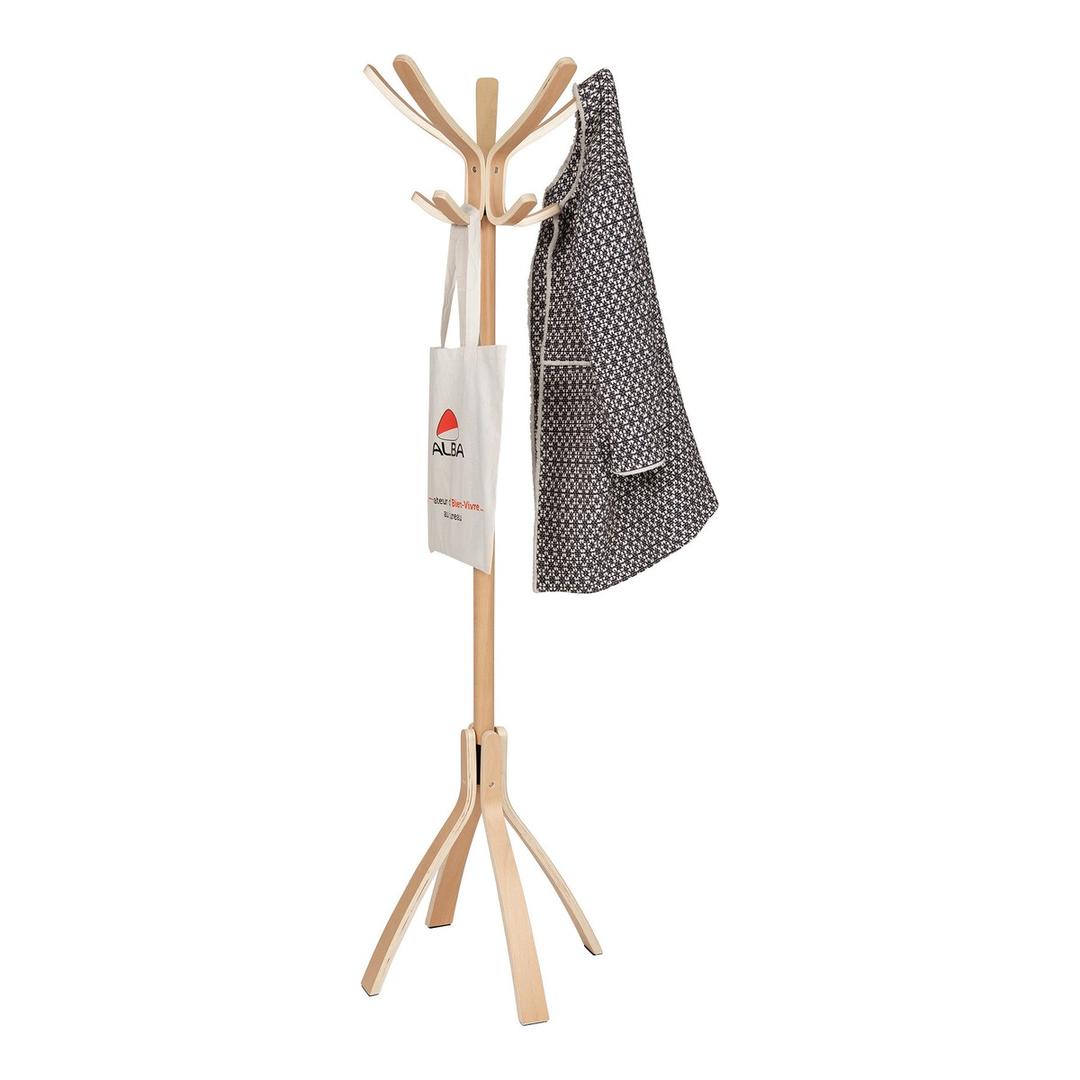 Portemanteau sur pied tout bois, 10 patères CAFE ALBA - Portemanteau sur pied tout bois ALBA CAFE hêtre, en usage