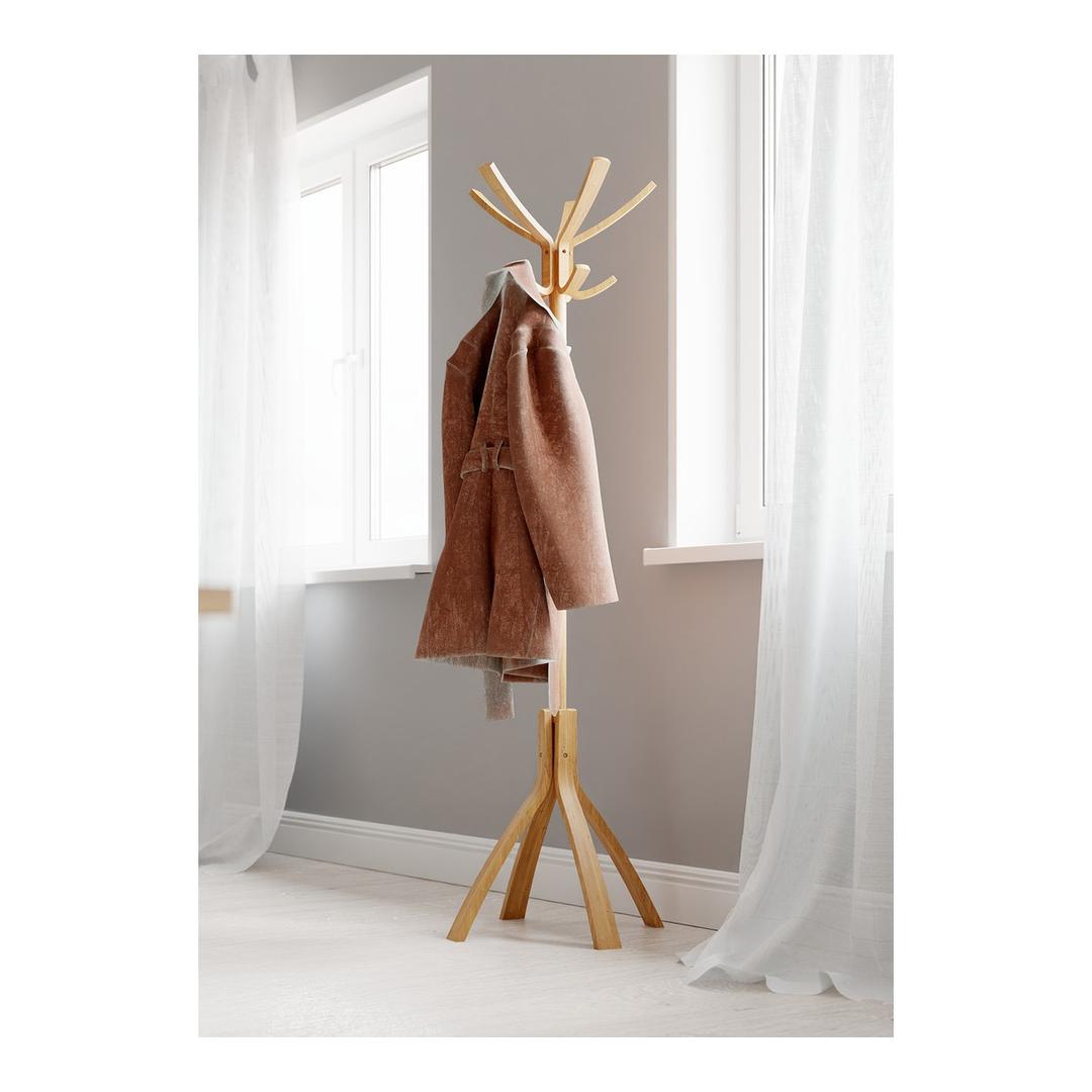 Portemanteau sur pied tout bois, 10 patères CAFE ALBA - Portemanteau sur pied tout bois ALBA CAFE hêtre, en situation