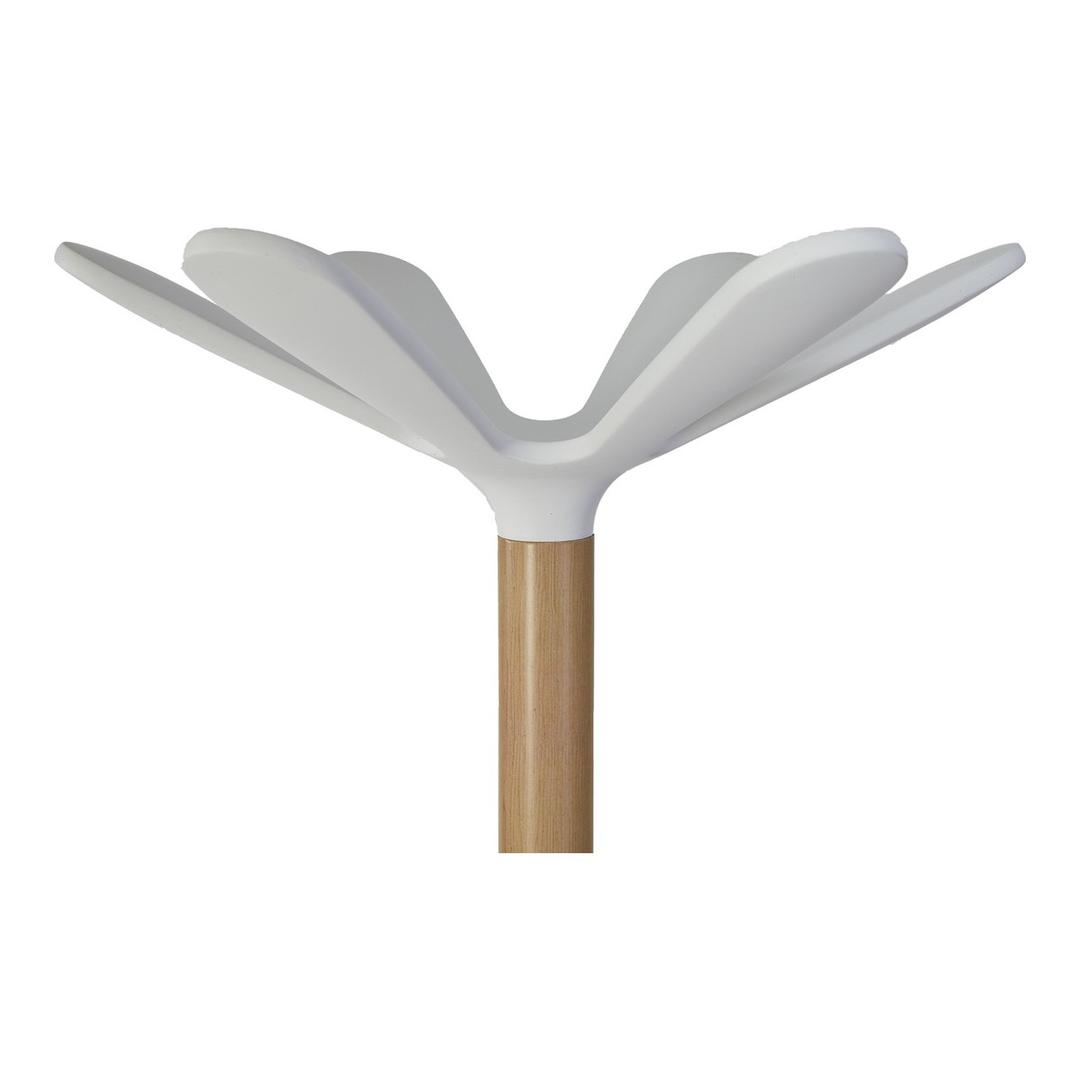 Portemanteau sur pied, fût en bois, 6 patères NAHOW ALBA - Portemanteau sur pied ALBA NAHOW hêtre et blanc, tête à 6 patères, détail