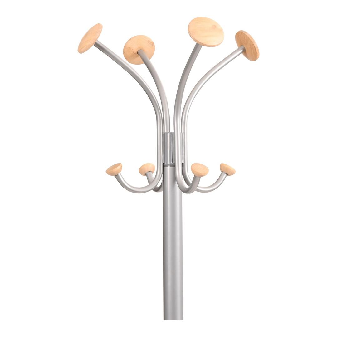 Portemanteau sur pied, 4 doubles patères en bois STILY - Portemanteau sur pied ALBA STILY, tête à doubles patères en bois, détail