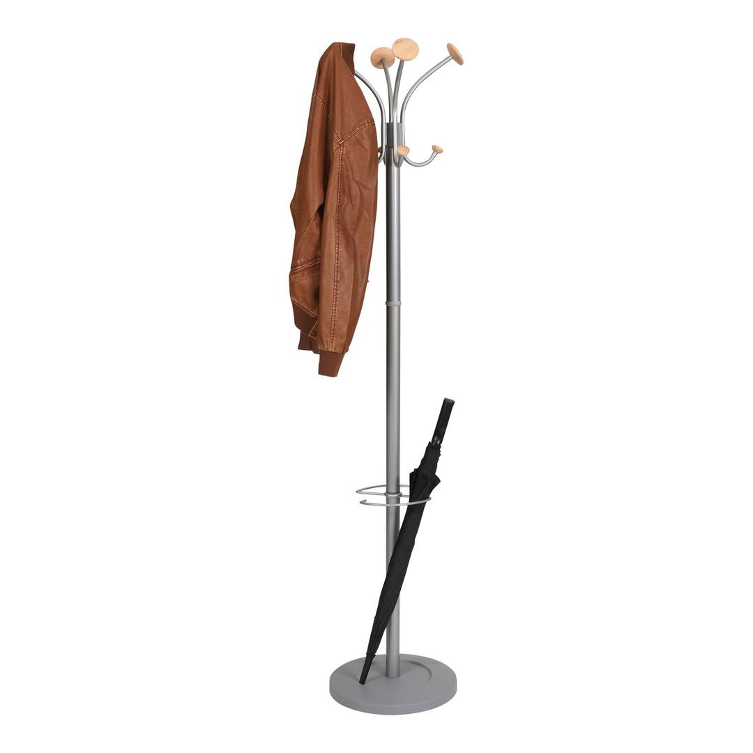 Portemanteau sur pied, 4 doubles patères en bois STILY - Portemanteau sur pied ALBA STILY, en usage