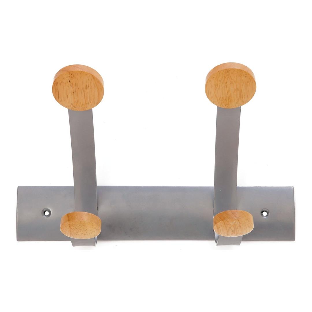 Patère murale, 2 doubles patères en bois PMV2 - Patère murale ALBA PMV2, doubles patères en bois, détail