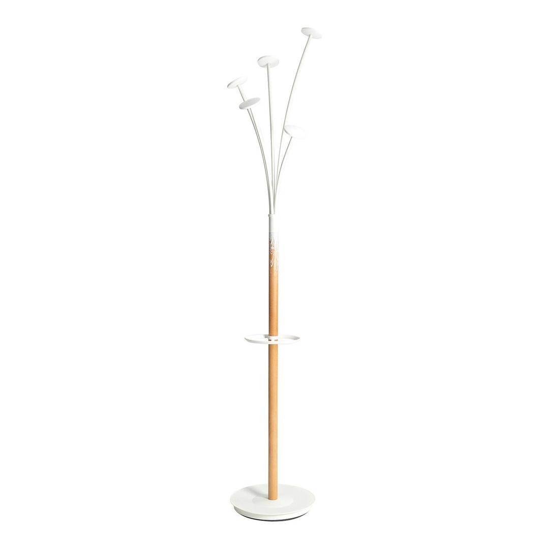 Portemanteau sur pied, 5 grandes patères FESTIVAL ALBA - Portemanteau sur pied ALBA FESTIVAL fût en bois, vue d'ensemble