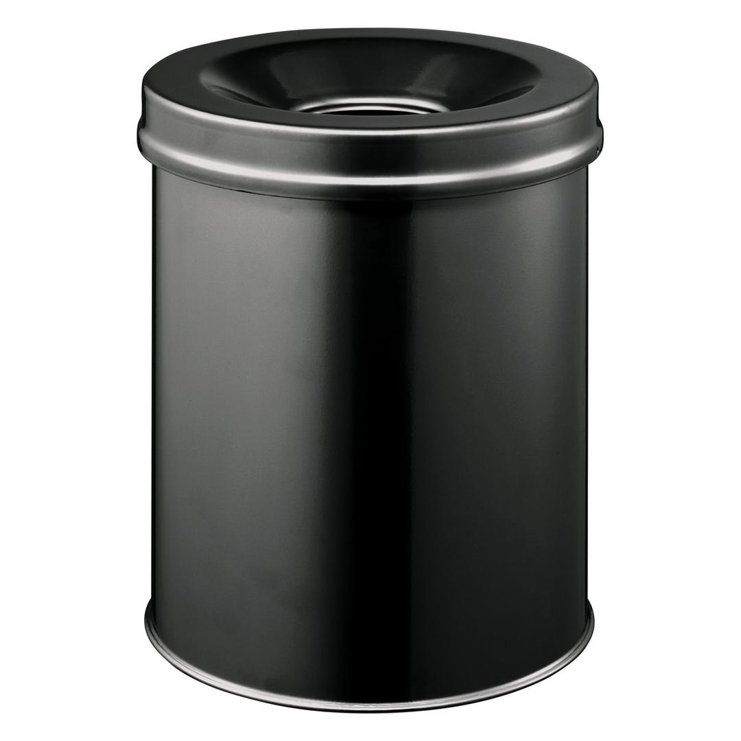 Corbeille anti-feu, couvercle étouffoir SAFE 15 litres - Corbeille anti-feu DURABLE SAFE 15 litres noire, vue d'ensemble