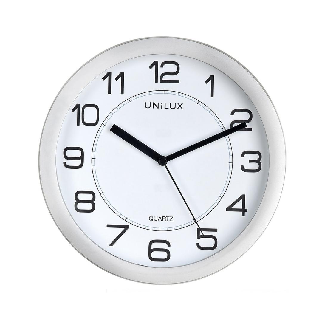 Horloge murale aimantée, Ø 22 cm ATTRACTION gris métal UNILUX - Horloge murale aimantée UNILUX ATTRACTION gris métal, vue d'ensemble