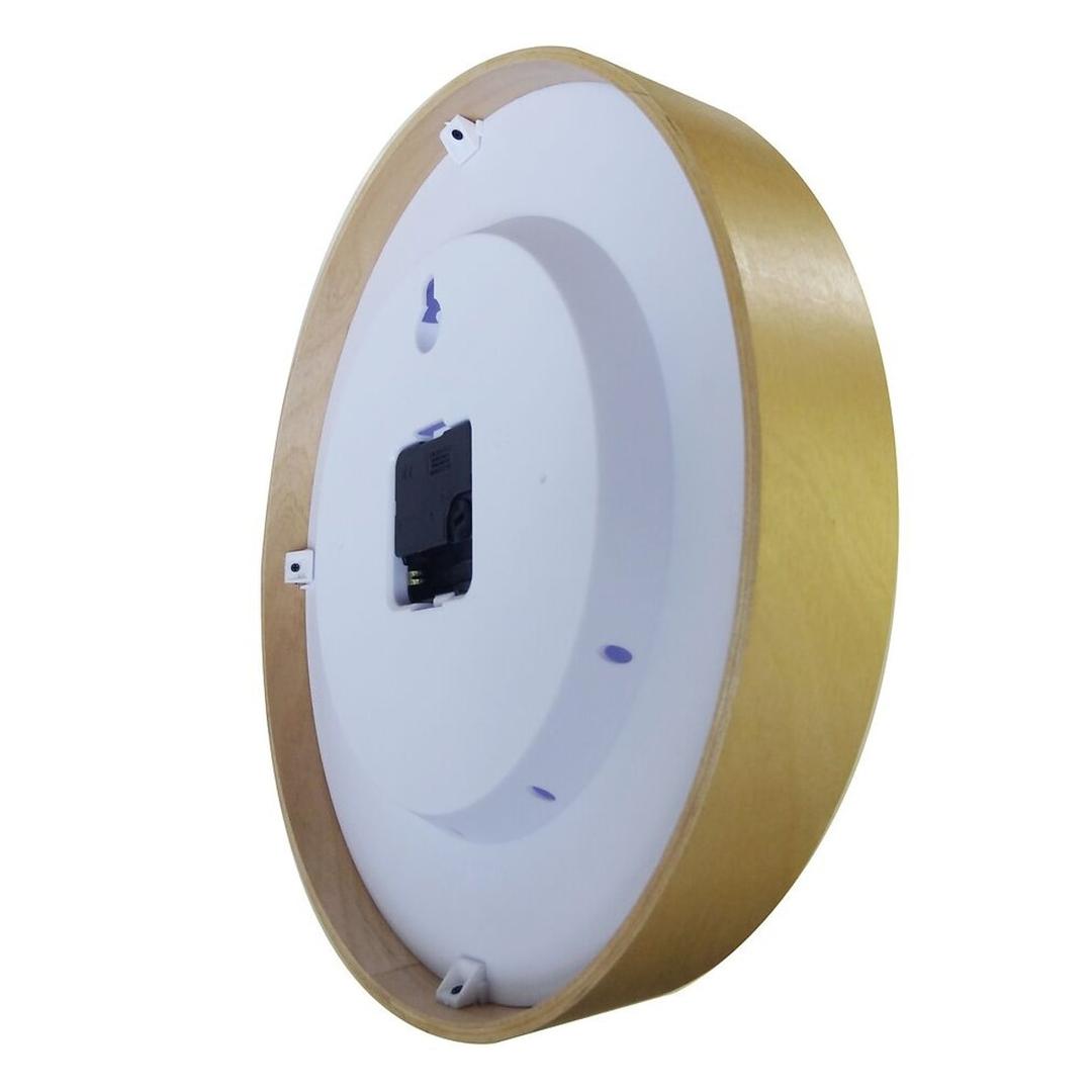 Horloge murale en bois, Ø 31,5 cm BALTIC bois et blanc UNILUX - Horloge murale en bois UNILUX BALTIC bois et blanc, profil du cadre en bois