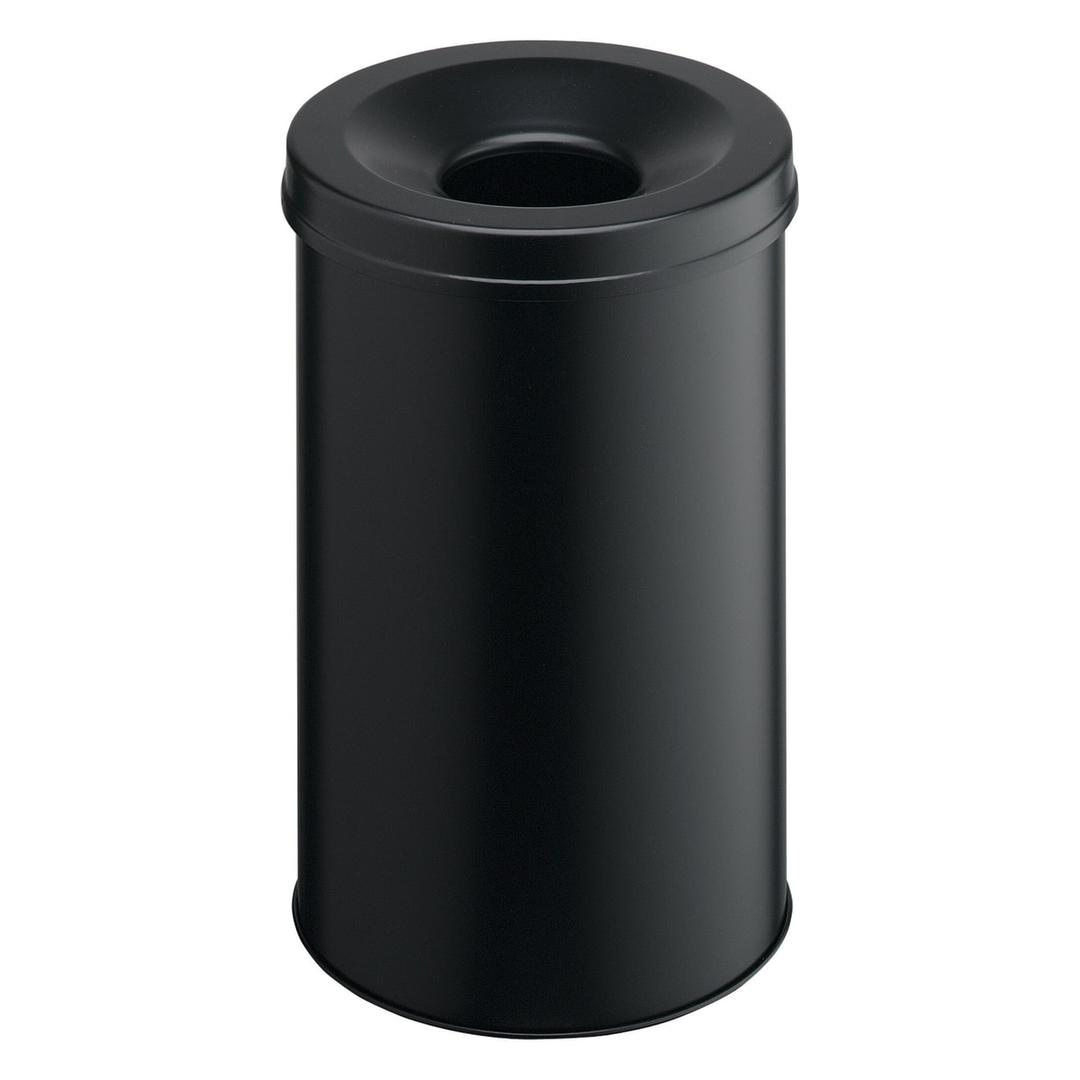 Corbeille anti-feu, couvercle étouffoir SAFE 30 litres DURABLE - Corbeille anti-feu DURABLE SAFE 30 litres noire, vue d'ensemble