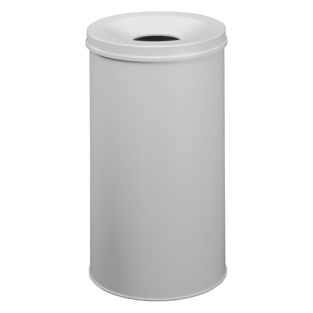 Corbeille anti-feu, couvercle étouffoir SAFE 60 litres DURABLE - Corbeille anti-feu DURABLE SAFE 60 litres grise, vue d'ensemble