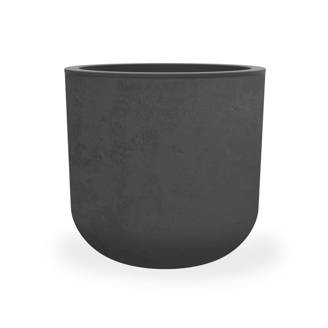 Pot de fleurs rond, décor béton BASALT'UP Ø 40 cm anthracite POÉTIC - Pot de fleurs rond Poétic BASALT'UP Ø 40 cm anthracite, vue d'ensemble