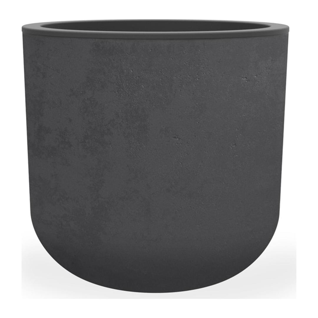 Pot de fleurs rond, décor béton BASALT'UP Ø 40 cm anthracite POÉTIC - Pot de fleurs rond Poétic BASALT'UP Ø 40 cm anthracite, vue d'ensemble