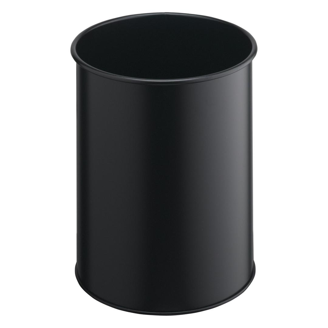 Corbeille à papier, acier peint époxy ronde 15 litres DURABLE - Corbeille à papier DURABLE ronde 15 litres noire, vue d'ensemble