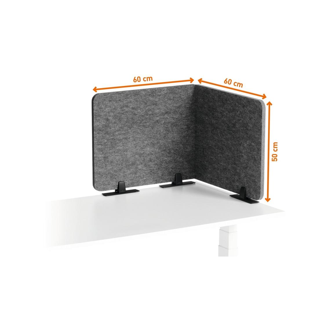 Écran de bureau acoustique, 120 x 50 cm EFFECT 120 DURABLE - Écran de bureau acoustique DURABLE EFFECT 120, plié en angle, deux segments de 60 cm