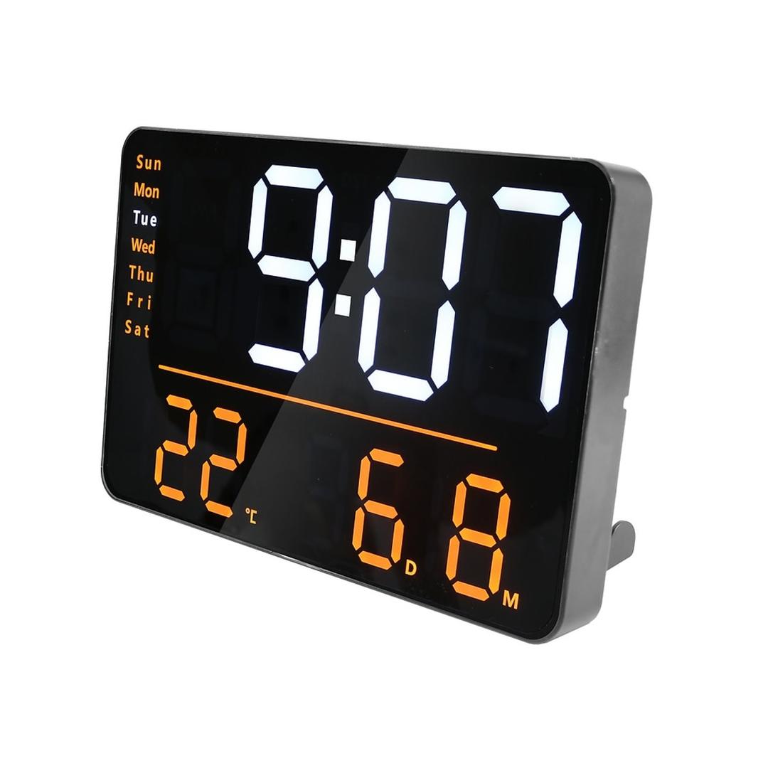 Horloge digitale LED, réveil et télécommande NUMI noir UNILUX - Horloge digitale LED UNILUX NUMI noir, vue d'ensemble