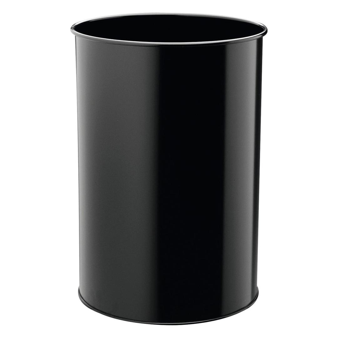 Corbeille à papier, acier peint époxy ronde 30 litres DURABLE - Corbeille à papier DURABLE ronde 30 litres noire, vue d'ensemble