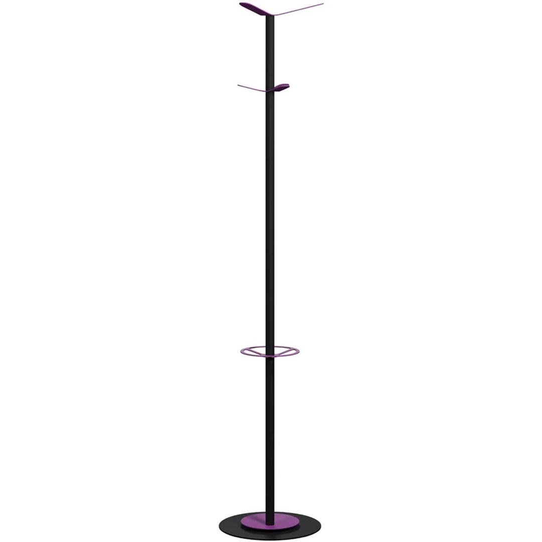 Portemanteau sur pied, 6 crochets COLOR RANGE PAPERFLOW - Portemanteau sur pied PAPERFLOW COLOR RANGE noir et lilas, vue d'ensemble