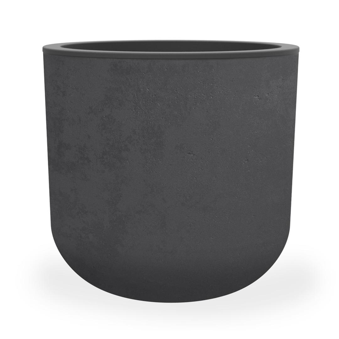 Pot de fleurs rond, décor béton BASALT'UP Ø 50 cm anthracite POÉTIC - Pot de fleurs rond Poétic BASALT'UP Ø 50 cm anthracite, vue d'ensemble