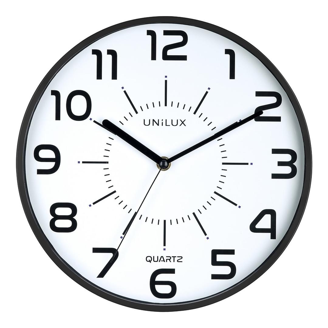 Horloge murale silencieuse, Ø 30,5 cm POP noir UNILUX - Horloge murale silencieuse UNILUX POP noir, vue d'ensemble