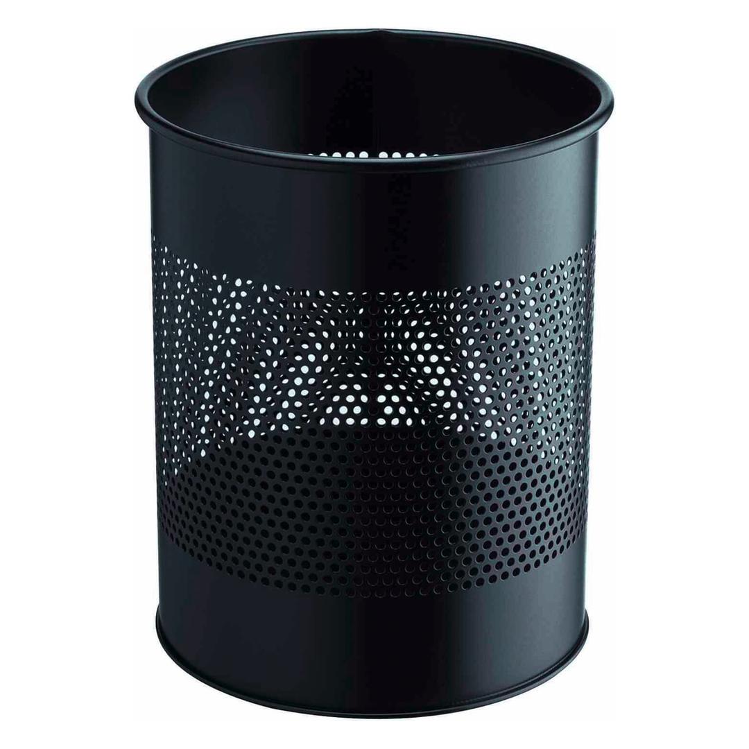 Corbeille à papier, acier peint époxy ajourée 15 litres DURABLE - Corbeille à papier DURABLE ajourée 15 litres noire, vue d'ensemble