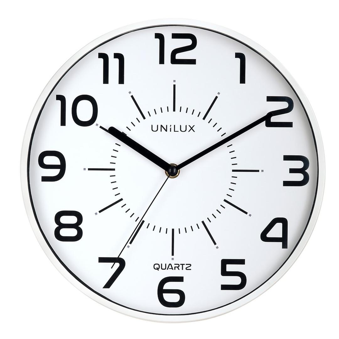 Horloge murale silencieuse, Ø 30,5 cm POP blanc UNILUX - Horloge murale silencieuse UNILUX POP blanc, vue d'ensemble