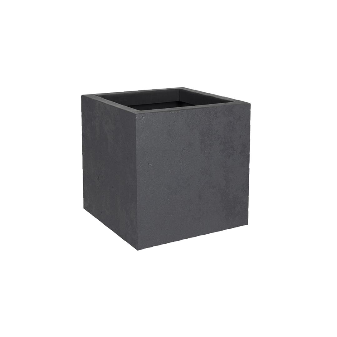 Bac à plantes carré, décor béton BASALT'UP carré 30 cm anthracite POÉTIC - Bac à plantes carré Poétic BASALT'UP carré 30 cm anthracite, vue d'ensemble
