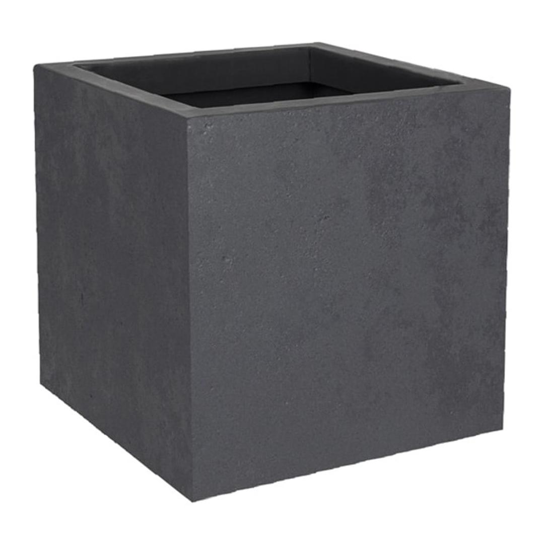 Bac à plantes carré, décor béton BASALT'UP carré 30 cm anthracite POÉTIC - Bac à plantes carré Poétic BASALT'UP carré 30 cm anthracite, vue d'ensemble