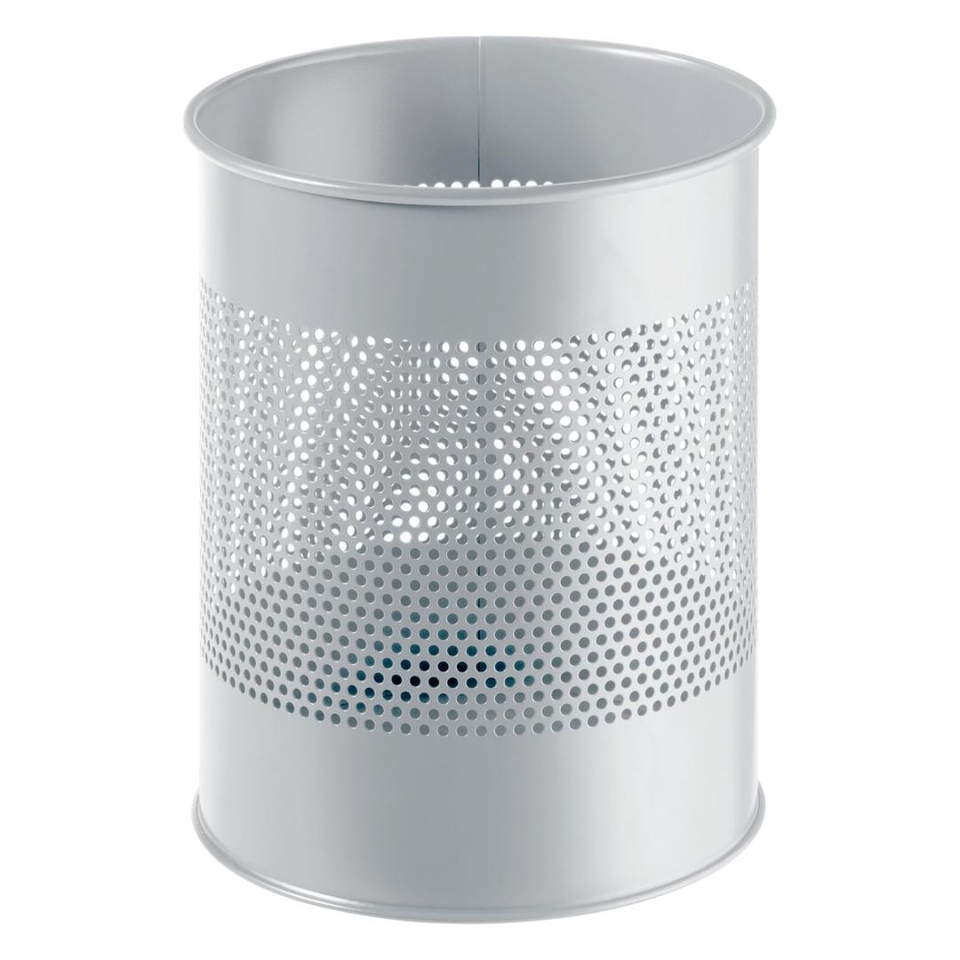 Corbeille à papier, acier peint époxy ajourée 15 litres DURABLE - Corbeille à papier DURABLE ajourée 15 litres grise, vue d'ensemble