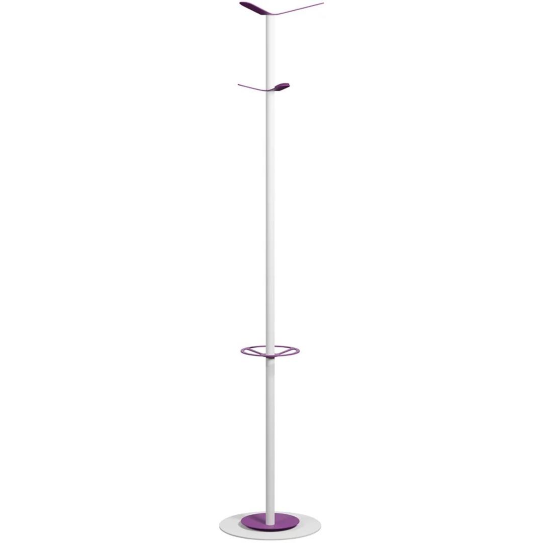 Portemanteau sur pied, 6 crochets COLOR RANGE PAPERFLOW - Portemanteau sur pied PAPERFLOW COLOR RANGE blanc et lilas, vue d'ensemble