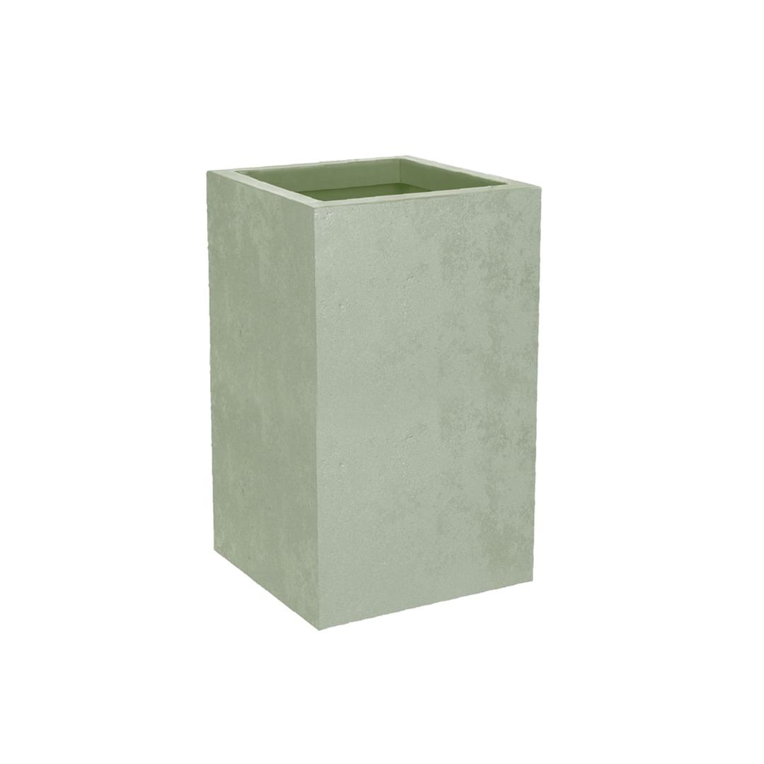 Colonne à plantes, décor béton BASALT'UP carré haut 50 cm vert amande POÉTIC - Colonne à plantes Poétic BASALT'UP carré haut 50 cm vert amande, vue d'ensemble