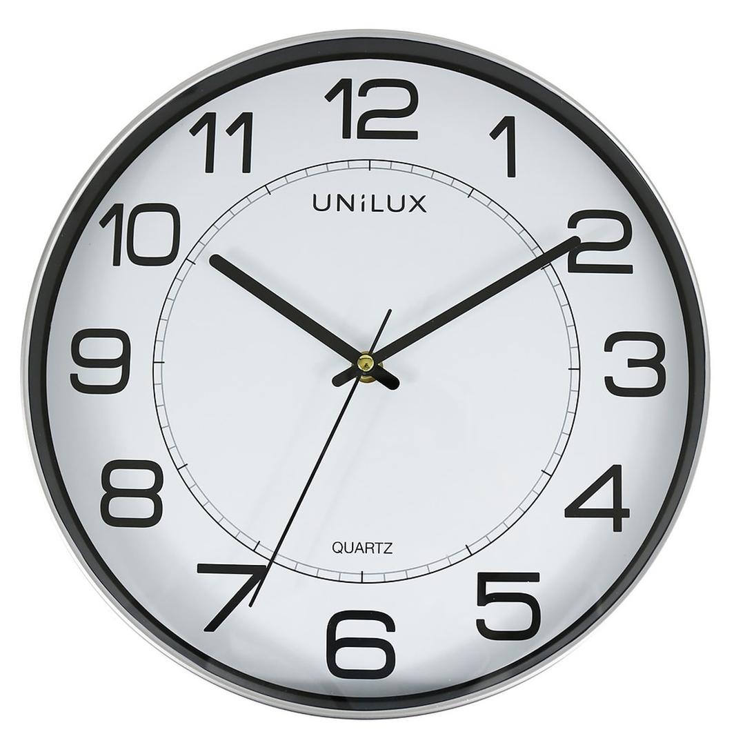 Horloge murale aimantée, Ø 30 cm MAGNET gris métal UNILUX - Horloge murale aimantée UNILUX MAGNET gris métal, vue d'ensemble