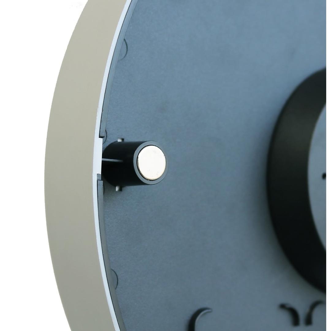 Horloge murale aimantée, Ø 30 cm MAGNET gris métal UNILUX - Horloge murale aimantée UNILUX MAGNET gris métal, dos aimanté