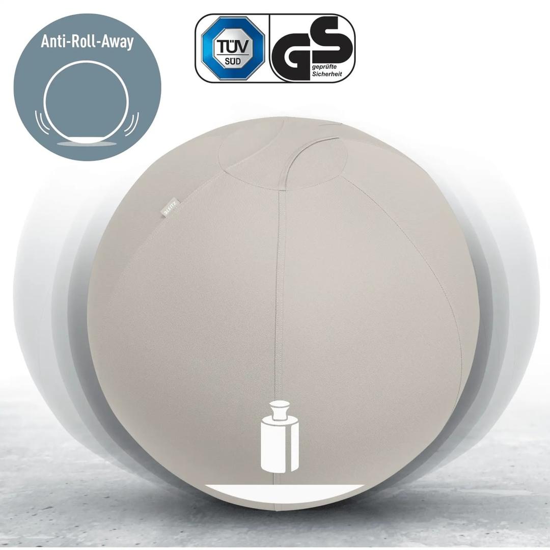 Ballon d'assise, anti-roulis Ergo Active Ø 65 cm gris LEITZ - Ballon d'assise LEITZ Ergo Active Ø 65 cm gris, système anti-roulis