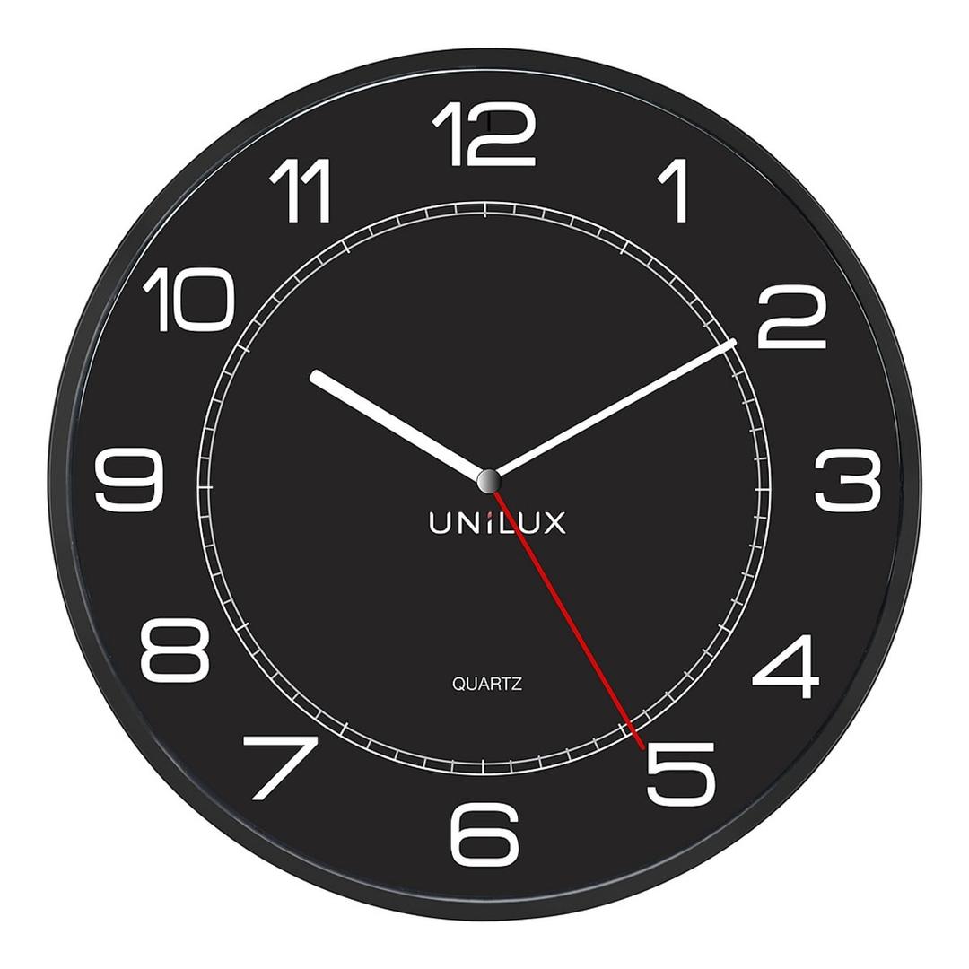 Très grande horloge murale, Ø 57,5 cm MEGA noir UNILUX - Très grande horloge murale UNILUX MEGA noir, vue d'ensemble