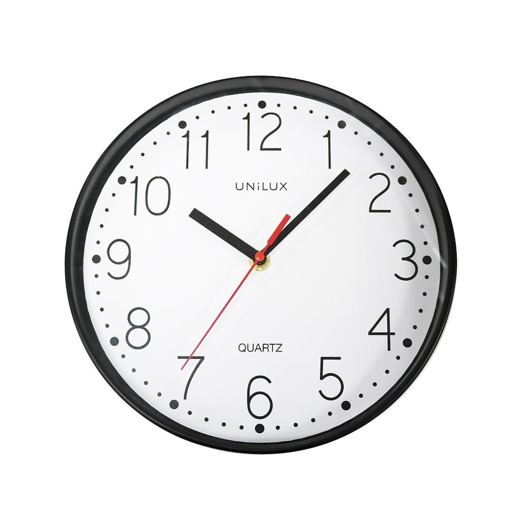 Horloge murale à quartz, Ø 25 cm NESSY noir UNILUX - Horloge murale à quartz UNILUX NESSY noir, vue d'ensemble