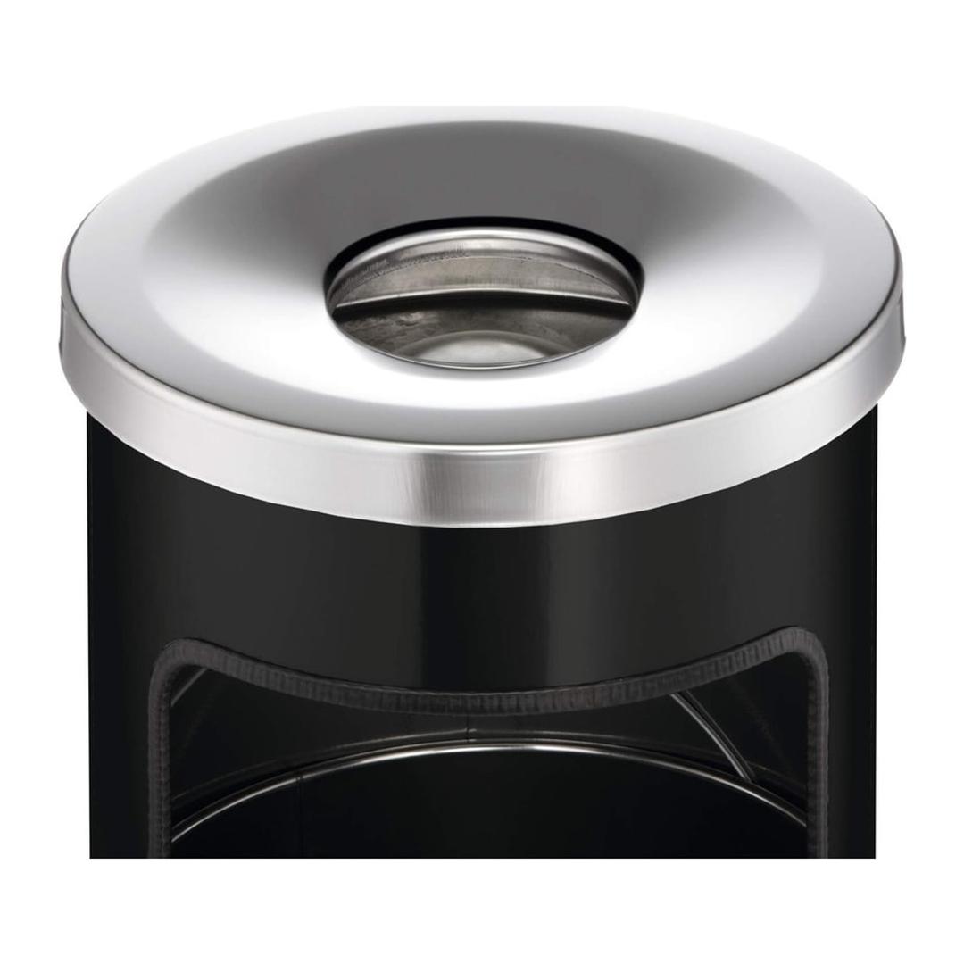 Cendrier-poubelle à couvercle étouffoir, 17 litres SAFE noir DURABLE - Cendrier-poubelle à couvercle étouffoir DURABLE SAFE noir, couvercle étouffoir