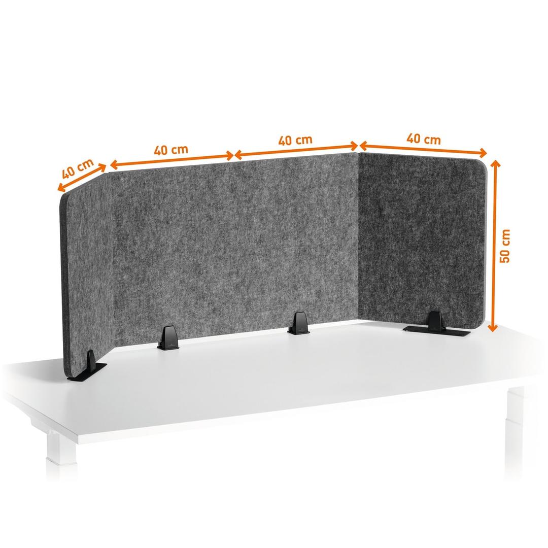 Écran de bureau acoustique, 160 x 50 cm EFFECT 160 DURABLE - Écran de bureau acoustique DURABLE EFFECT 160, plié en U, quatre segments de 40 cm