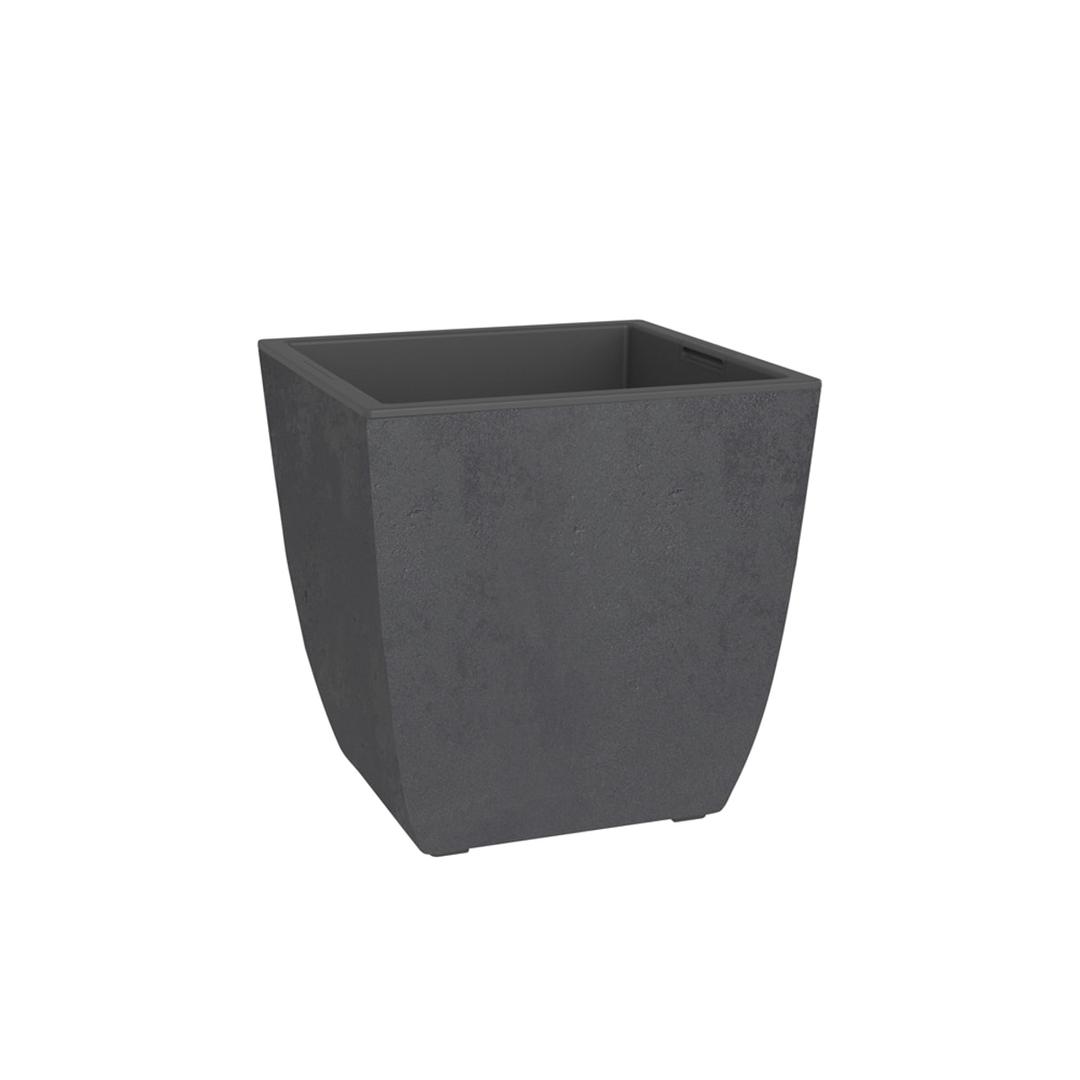 Bac à plantes carré, bac amovible Diva BASALT carré 43,5 cm anthracite POÉTIC - Bac à plantes carré Poétic Diva BASALT carré 43,5 cm anthracite, vue d'ensemble