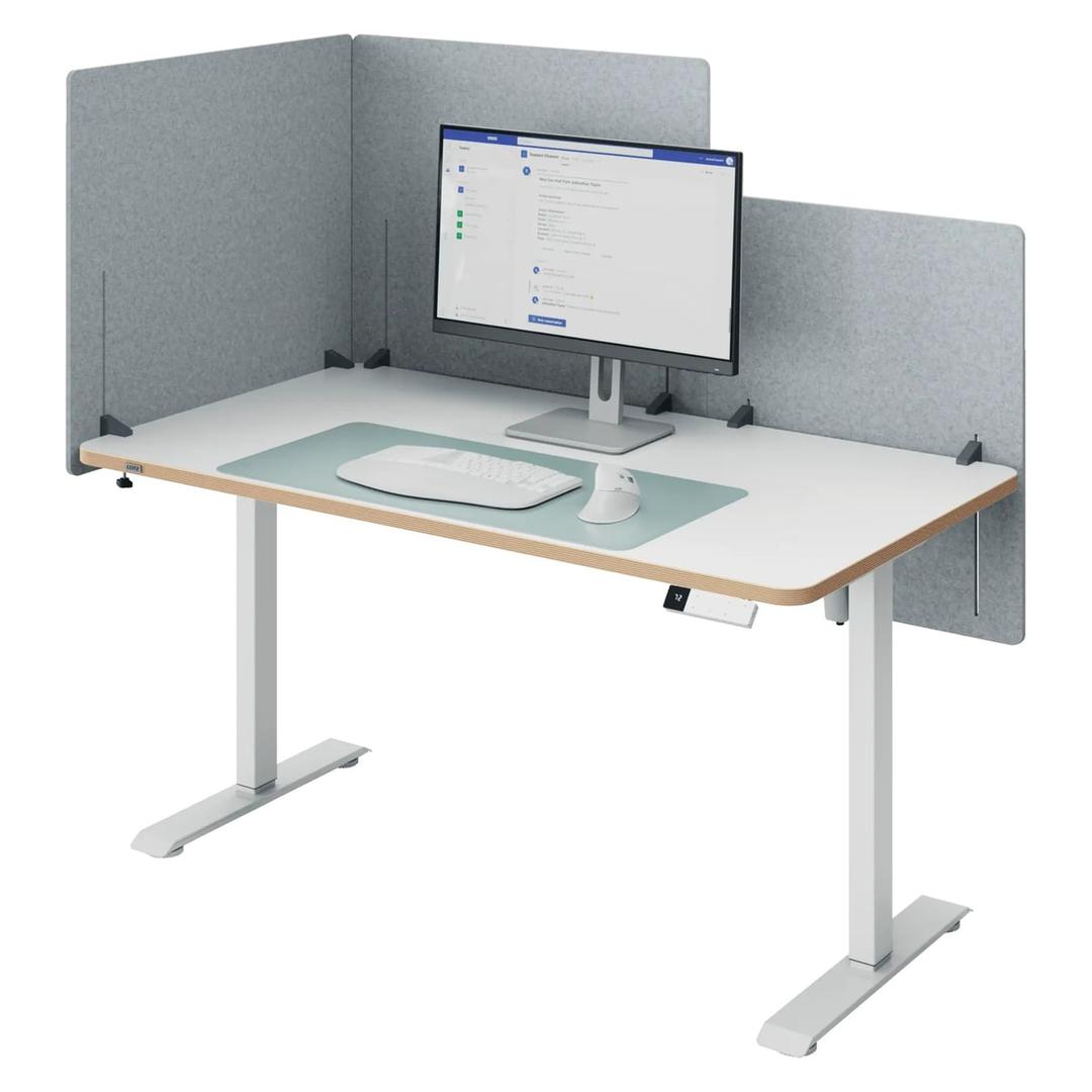 Écran de bureau acoustique réglable en hauteur, 80 x 70 cm séparateur réglable 80 cm LEITZ - Écran de bureau acoustique réglable en hauteur LEITZ séparateur réglable 80 cm, plusieurs panneaux autour d'un poste