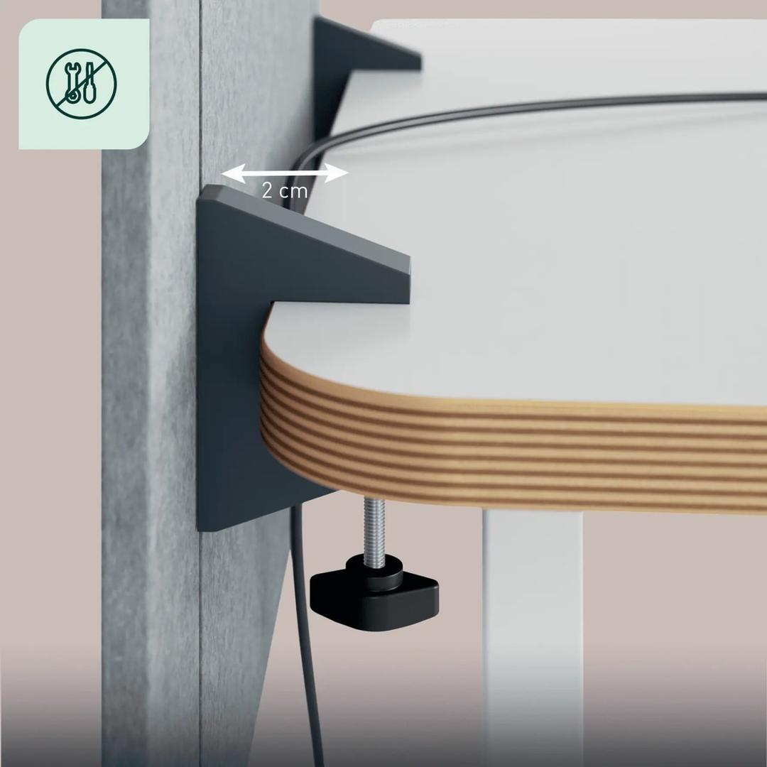 Écran de bureau acoustique réglable en hauteur, 80 x 70 cm séparateur réglable 80 cm LEITZ - Écran de bureau acoustique réglable en hauteur LEITZ séparateur réglable 80 cm, pince serrée sous le plateau