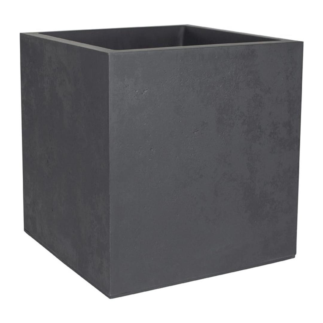 Bac à plantes carré double paroi, décor béton BASALT carré 40 cm anthracite POÉTIC - Bac à plantes carré double paroi Poétic BASALT carré 40 cm anthracite, vue d'ensemble