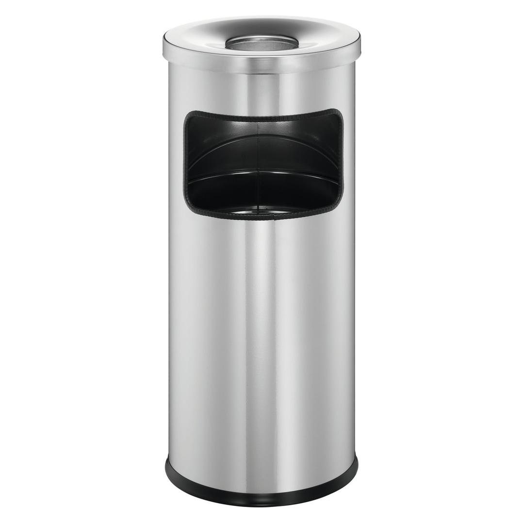 Cendrier-poubelle à couvercle étouffoir, 17 litres SAFE argent métallisé DURABLE - Cendrier-poubelle à couvercle étouffoir DURABLE SAFE argent métallisé, vue d'ensemble